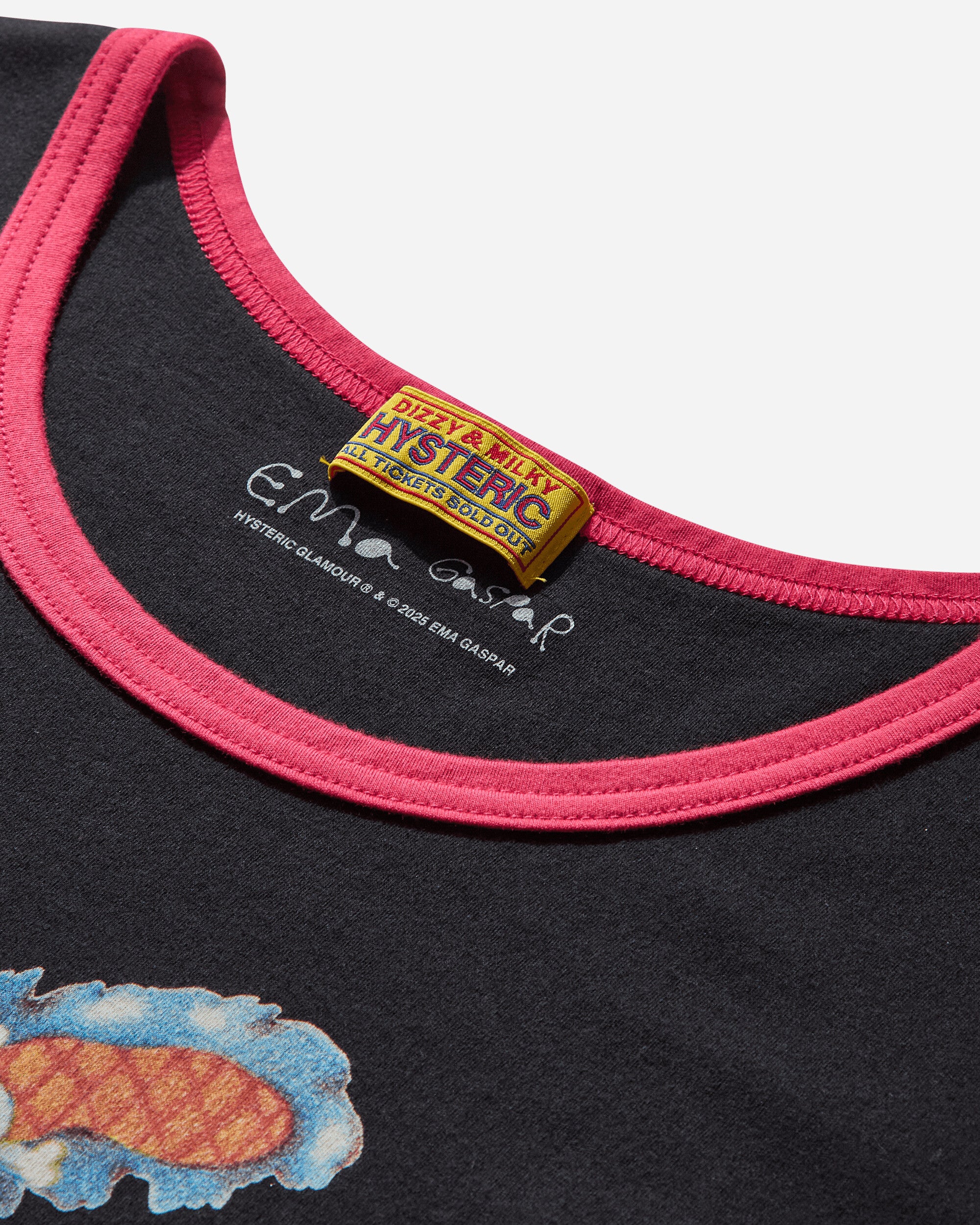 Hysteric Glamour Wmns Ema/Lazy Mushroom Tiny T-Shirt Black T-Shirts Shortsleeve 01251CT13 96