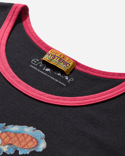 Hysteric Glamour Wmns Ema/Lazy Mushroom Tiny T-Shirt Black T-Shirts Shortsleeve 01251CT13 96