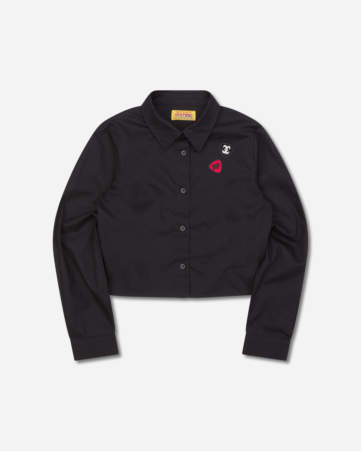 Hysteric Glamour Wmns Rabbit Ghost Patch Cropped Shirt Black T-Shirts Shortsleeve 01263AH06 96