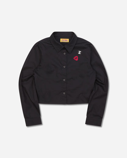 Hysteric Glamour Wmns Rabbit Ghost Patch Cropped Shirt Black T-Shirts Shortsleeve 01263AH06 96