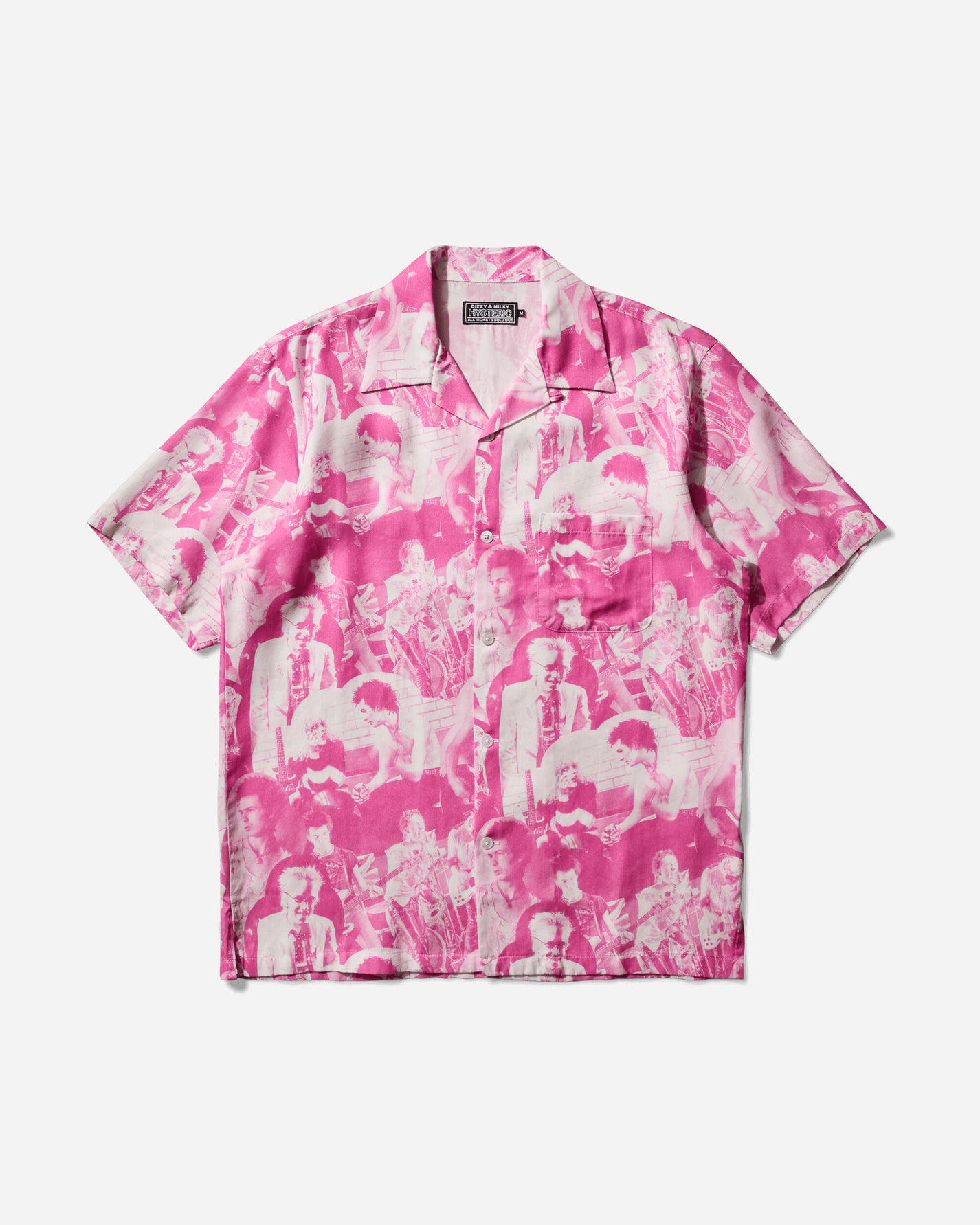 Hysteric Glamour Dm/Bolloks Anarchy Mix Pattern Open Collar Shirt Pink Pattern Shirts Shortsleeve Shirt 02251AH16 39