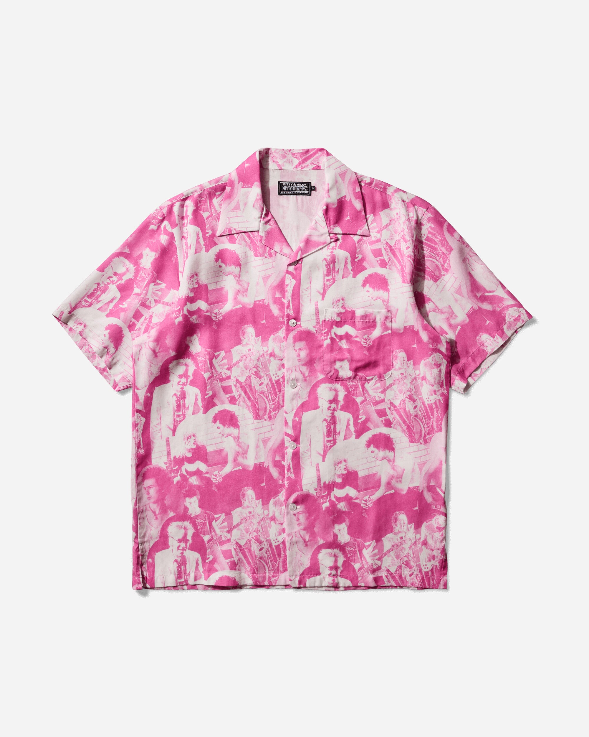 Hysteric Glamour Dm/Bolloks Anarchy Mix Pattern Open Collar Shirt Pink Pattern Shirts Shortsleeve Shirt 02251AH16 39
