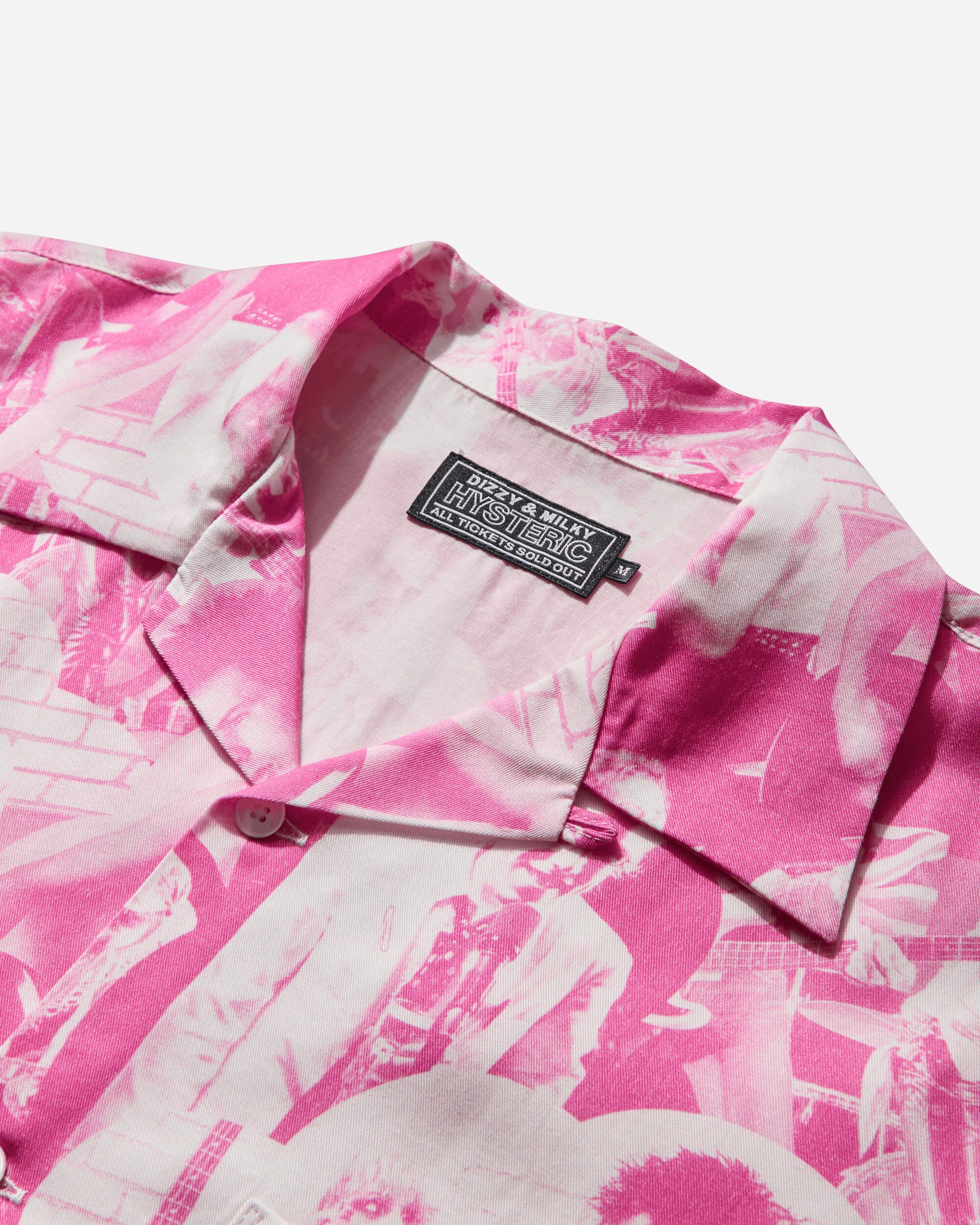 Hysteric Glamour Dm/Bolloks Anarchy Mix Pattern Open Collar Shirt Pink Pattern Shirts Shortsleeve Shirt 02251AH16 39
