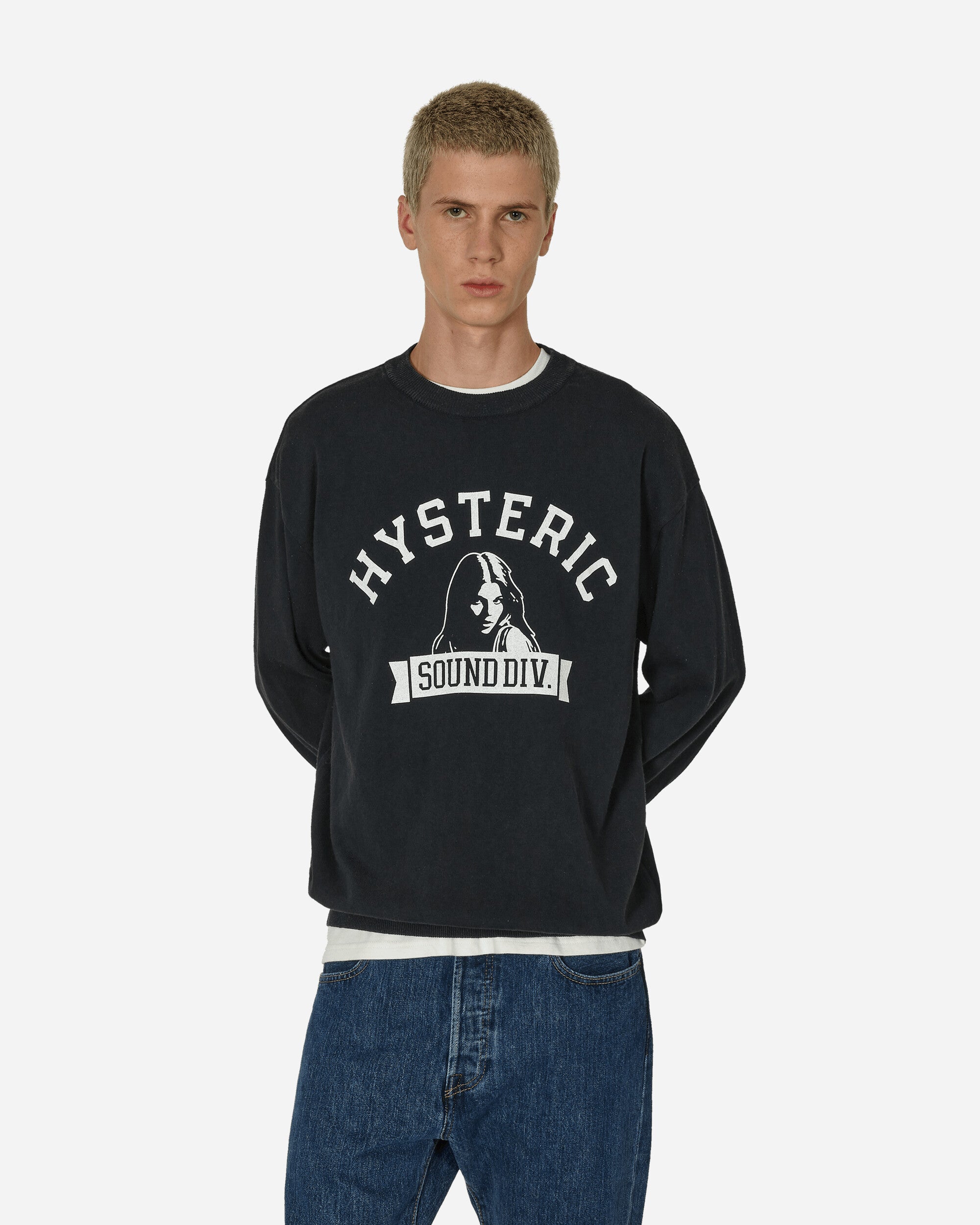 Hysteric Glamour Sound Division Crewneck Sweater Black