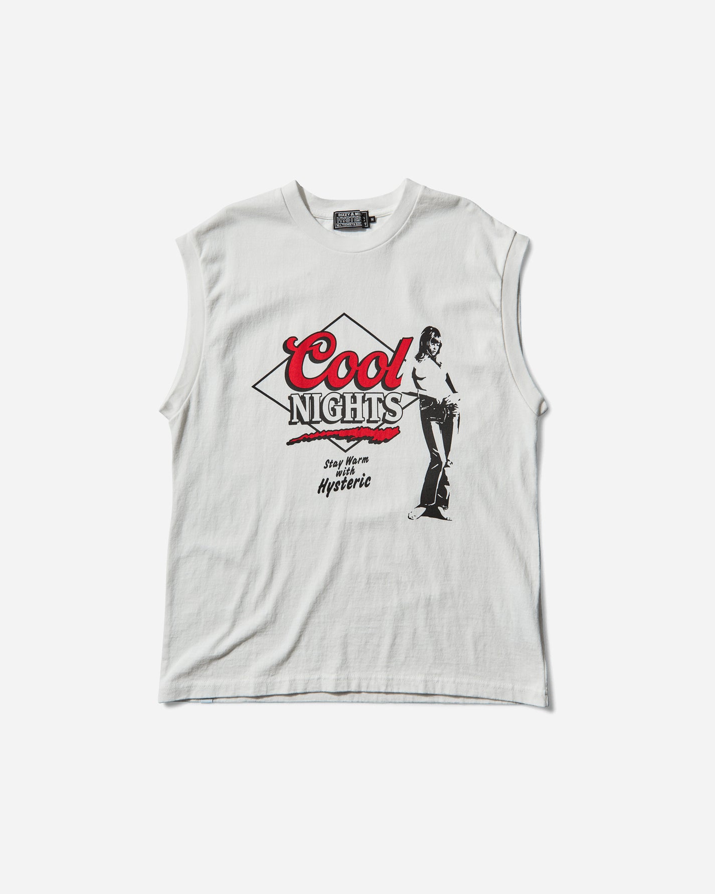 Hysteric Glamour Cool Nights Sleeveless T-Shirt White T-Shirts Top 02251CR05 0