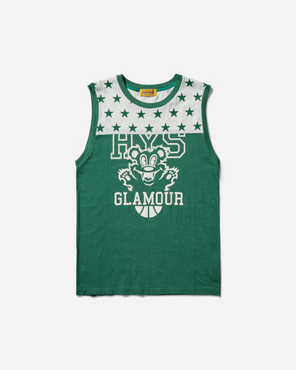 Hysteric Glamour Wmns Fire Bear College Sleeveless Green T-Shirts Top 01251CR03 60