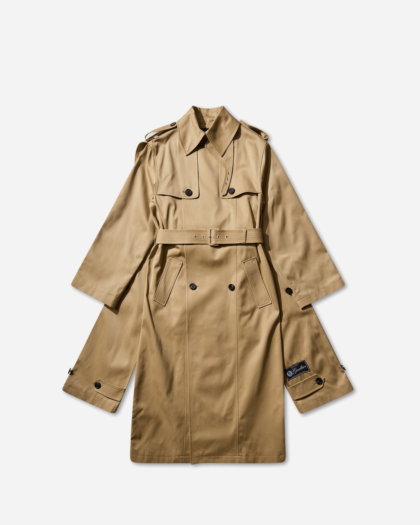 Jean Paul Gaultier Wmns Trench With Hood And Sleeves Scarf Detail Beige Coats and Jackets Coats 2504WOU019C072 68