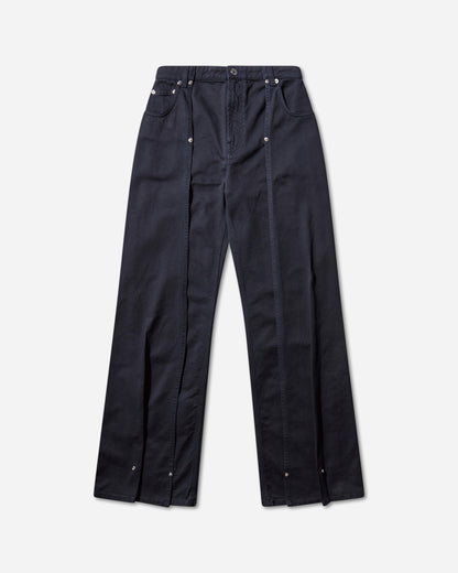 Jean Paul Gaultier Wmns Overdyed Denim Trouser With Upper Denim Panel Navy Pants Denim 2504WTR037W049 59
