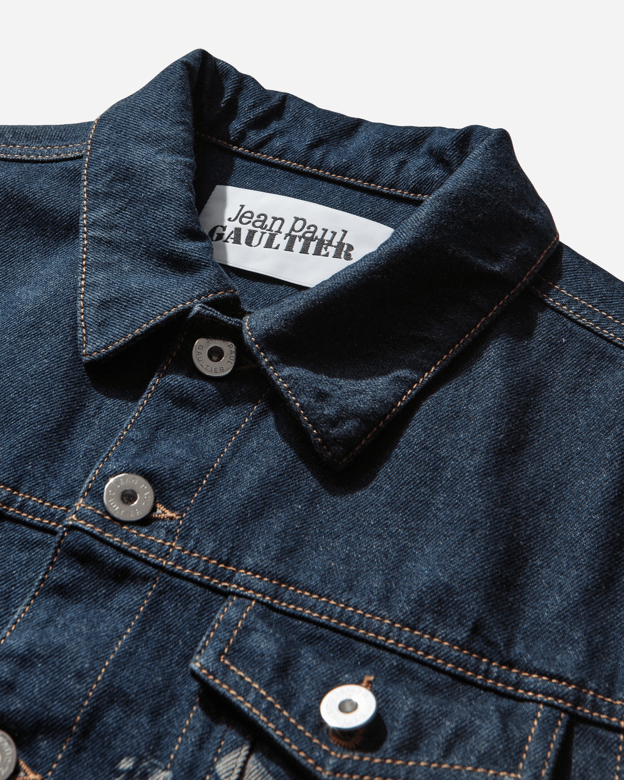 Jean Paul Gaultier Wmns Denim Jacket With Trompe L'Oeil Print Vintageblue Coats and Jackets Denim Jackets 26-01-W-JA035-D027 57