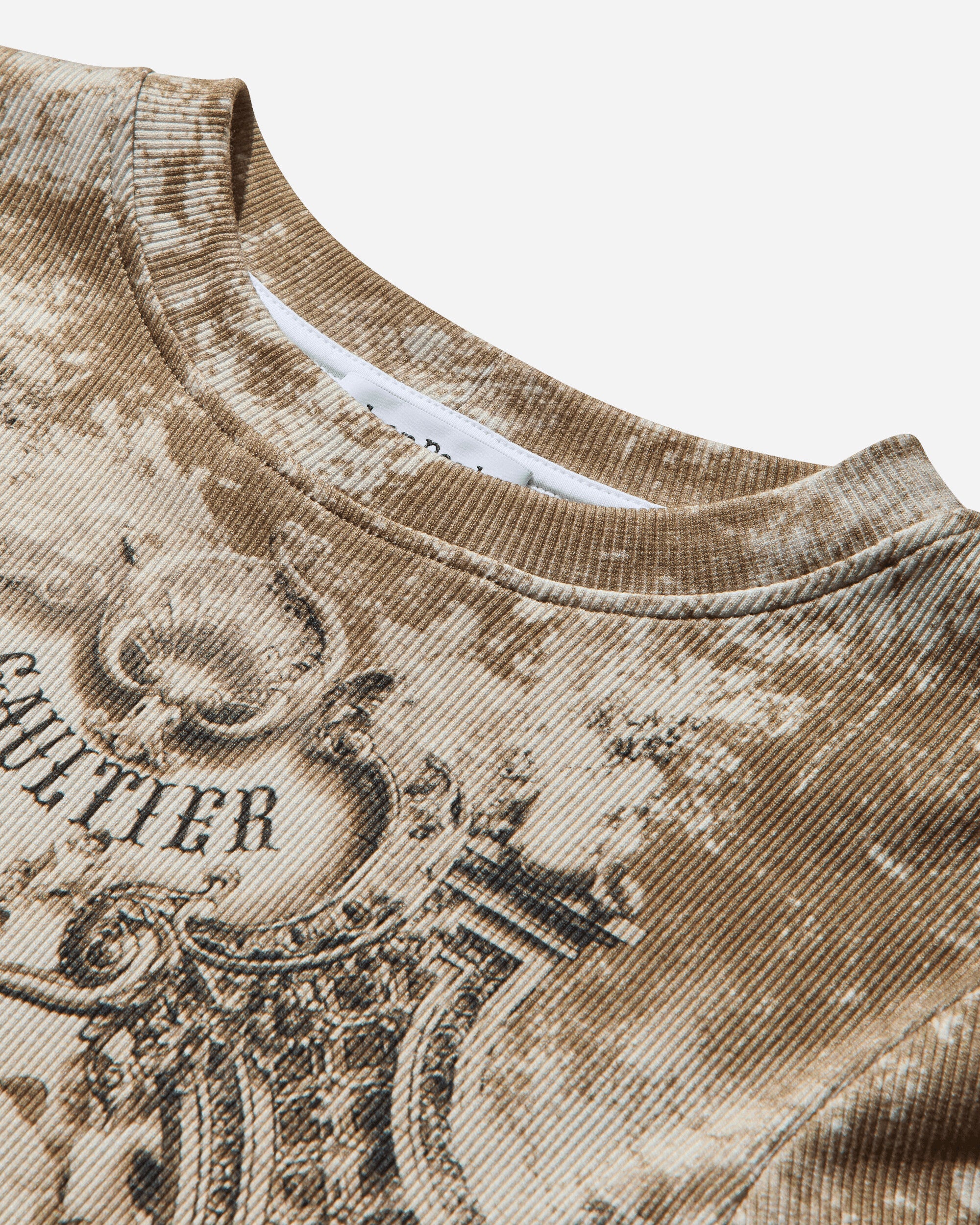 Jean Paul Gaultier Wmns Cotton Ribbed Long Dress Printed Le Medaillon Light Beige/Taupe Dresses Dress Mid 2503WDR018J013 P6965