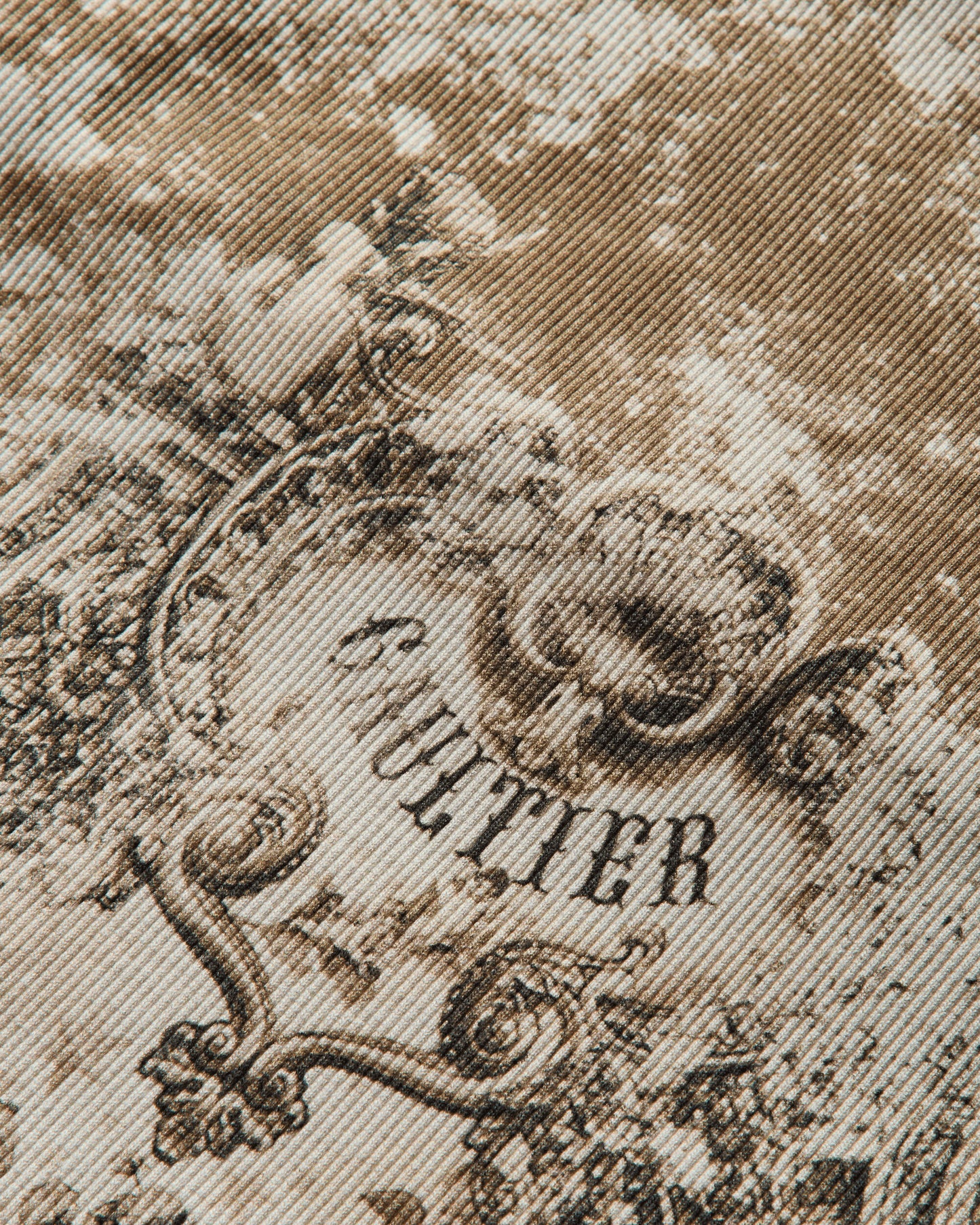 Jean Paul Gaultier Wmns Cotton Ribbed Long Dress Printed Le Medaillon Light Beige/Taupe Dresses Dress Mid 2503WDR018J013 P6965