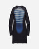 Jean Paul Gaultier Wmns Mesh Crew Neck Short Dress Navy/Lightblue/White Dresses Dress Short 25-33-F-RO367-T576 595601