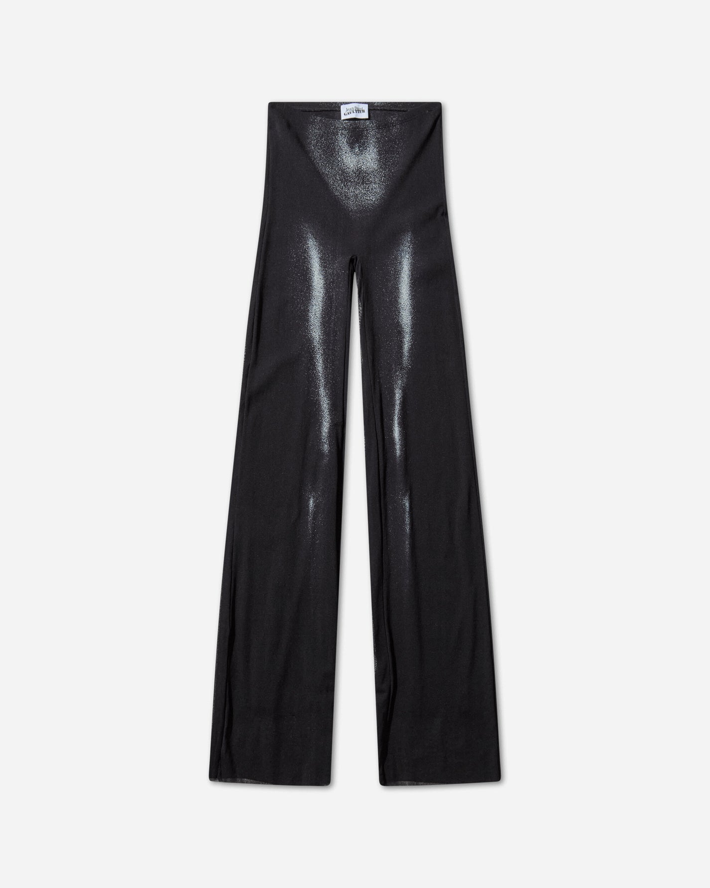 Jean Paul Gaultier Wmns Mesh Straight Trouser Printed Body Dust Black/Silver Pants Flare 2504WTR026M010P 0091