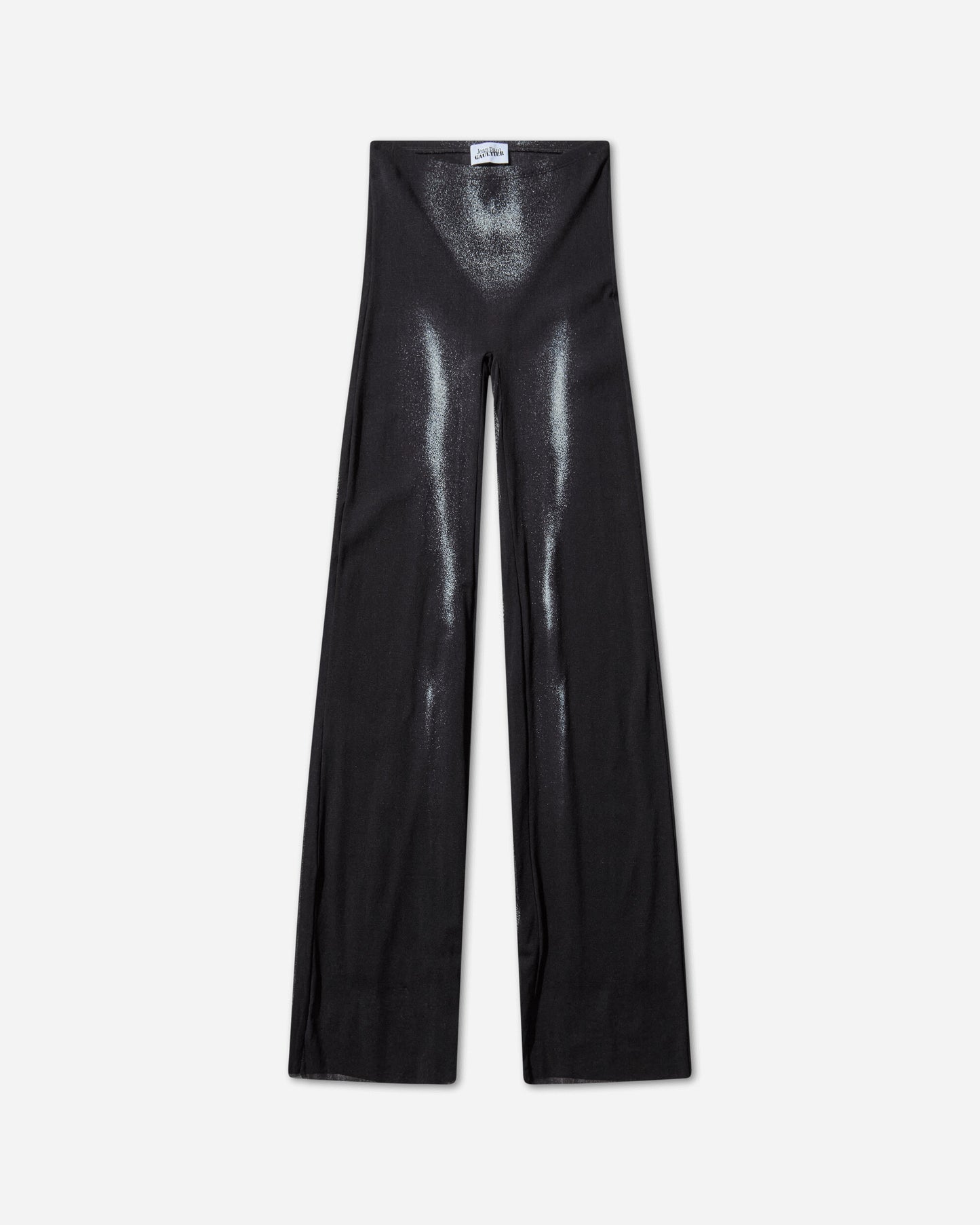 Jean Paul Gaultier Wmns Mesh Straight Trouser Printed Body Dust Black/Silver Pants Flare 2504WTR026M010P 0091