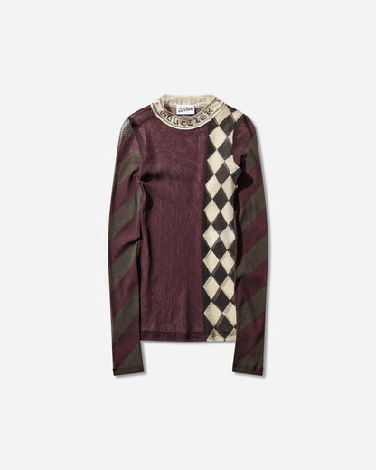 Jean Paul Gaultier Wmns Mesh Long Sleeves Top With Patchworks In Printed Mesh Multicolor T-Shirts Longsleeve 26-01-W-TO422-M015P 90