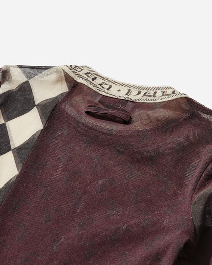 Jean Paul Gaultier Wmns Mesh Long Sleeves Top With Patchworks In Printed Mesh Multicolor T-Shirts Longsleeve 26-01-W-TO422-M015P 90