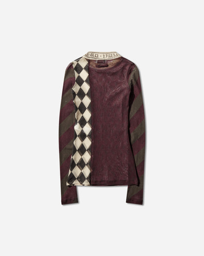 Jean Paul Gaultier Wmns Mesh Long Sleeves Top With Patchworks In Printed Mesh Multicolor T-Shirts Longsleeve 26-01-W-TO422-M015P 90