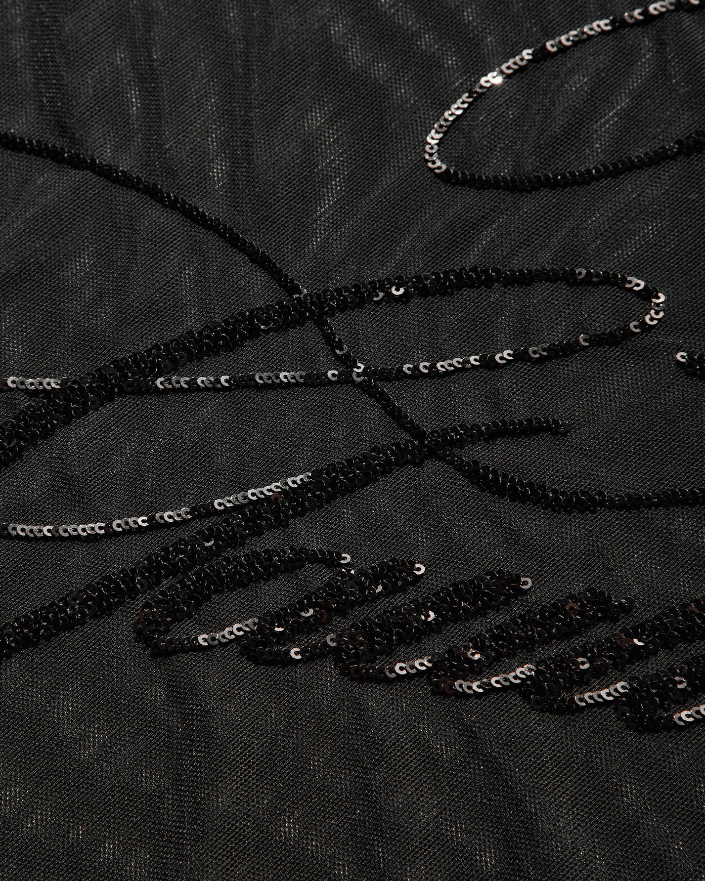 Jean Paul Gaultier Wmns Mesh Long Sleeves Top With Sequins Embroidery Jean Paul Gaultier Black T-Shirts Longsleeve 2503WTO339M001 00