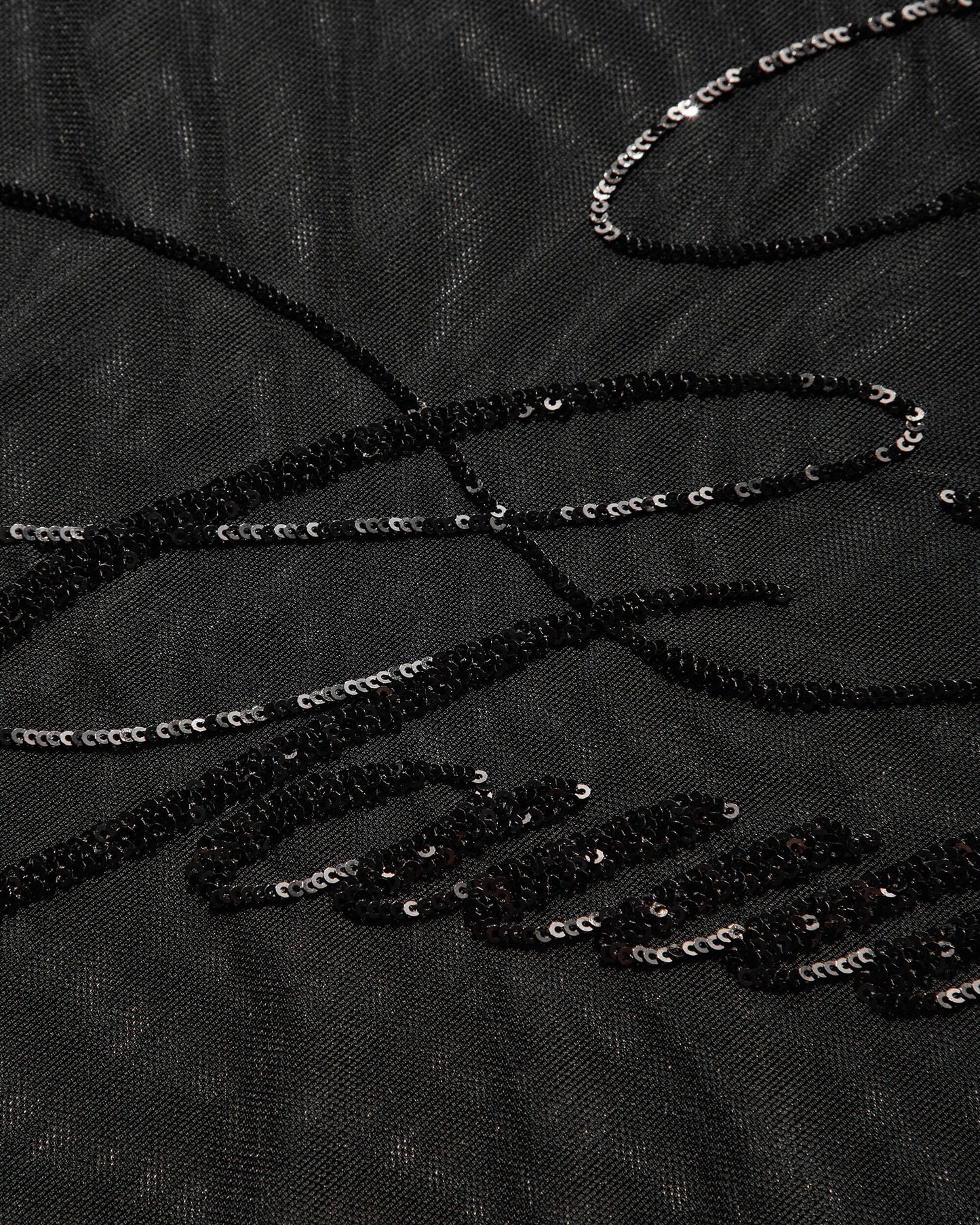 Jean Paul Gaultier Wmns Mesh Long Sleeves Top With Sequins Embroidery Jean Paul Gaultier Black T-Shirts Longsleeve 2503WTO339M001 00