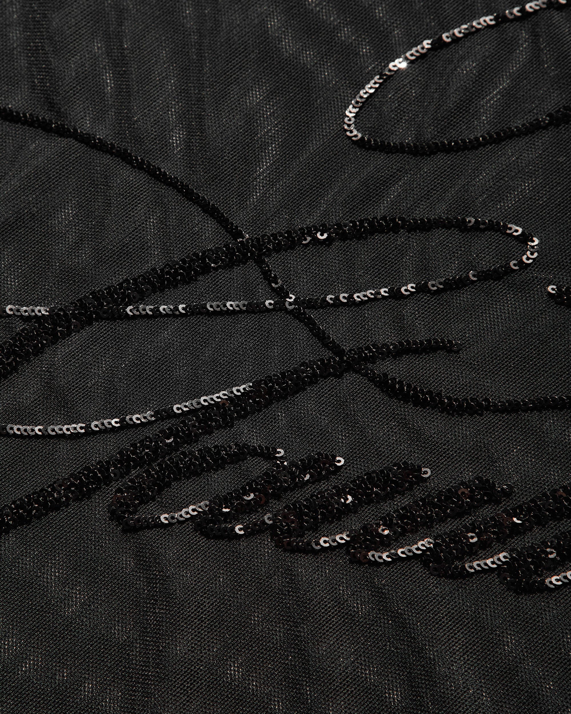 Jean Paul Gaultier Wmns Mesh Long Sleeves Top With Sequins Embroidery Jean Paul Gaultier Black T-Shirts Longsleeve 2503WTO339M001 00