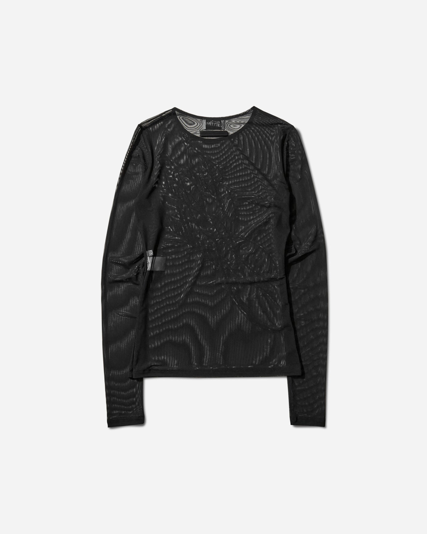 Jean Paul Gaultier Wmns Mesh Long Sleeves Top With Sequins Embroidery Jean Paul Gaultier Black T-Shirts Longsleeve 2503WTO339M001 00