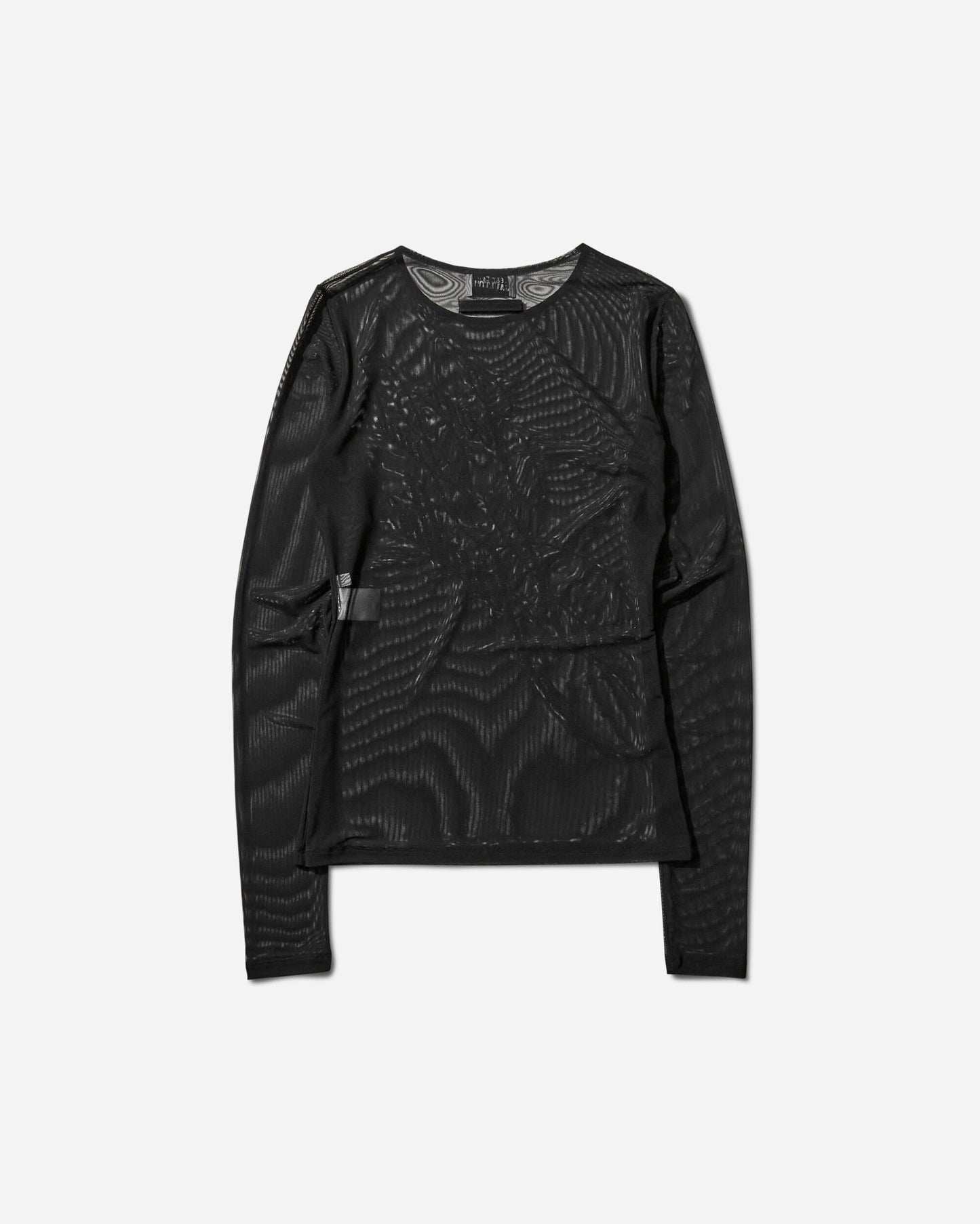 Jean Paul Gaultier Wmns Mesh Long Sleeves Top With Sequins Embroidery Jean Paul Gaultier Black T-Shirts Longsleeve 2503WTO339M001 00