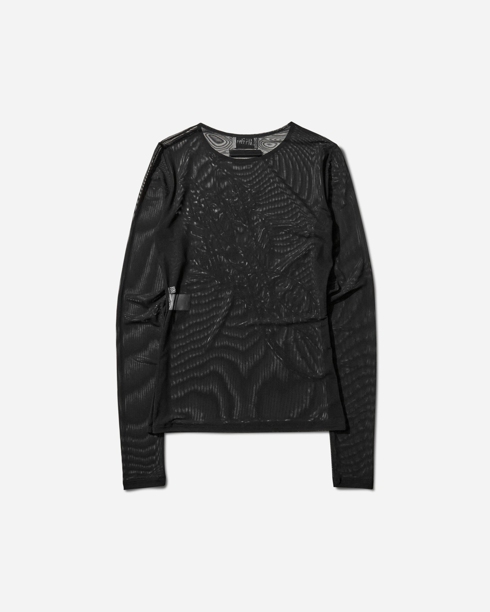 Jean Paul Gaultier Wmns Mesh Long Sleeves Top With Sequins Embroidery Jean Paul Gaultier Black T-Shirts Longsleeve 2503WTO339M001 00