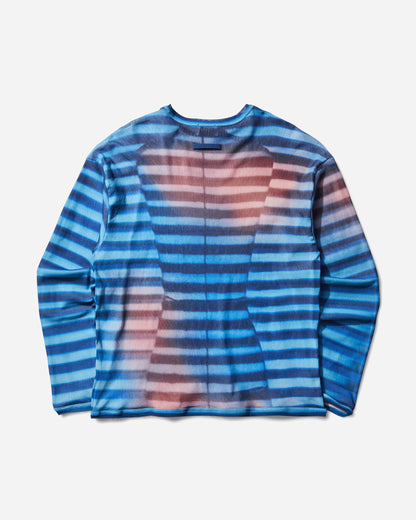 Jean Paul Gaultier Wmns Mesh Oversized Crew Neck Top Printed Air Light Blue/BluePeach T-Shirts Longsleeve 2503WTO317M005 P565034