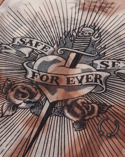 Jean Paul Gaultier Wmns Re-Edition :Long Sleeves Crew Neck Top - Printed "Safe Sex Tatoo" Nude/Brown/Black T-Shirts Longsleeve 26-01-W-TO456-M026P 636000