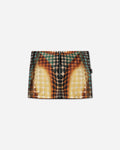 Jean Paul Gaultier Wmns Re-Edition :Mini Skirt With Center Front Zip Closing Orange/Blue/Brown Skirts Mini 26-01-W-SK040-J042P 155060