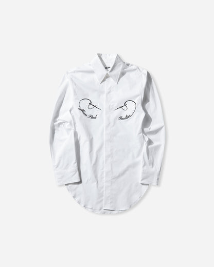 Jean Paul Gaultier Wmns Shirt With "Needles Jean Paul Gaultier" Flock Print White/Black Shirts Overshirt 26-01-W-ST050-C071 0100
