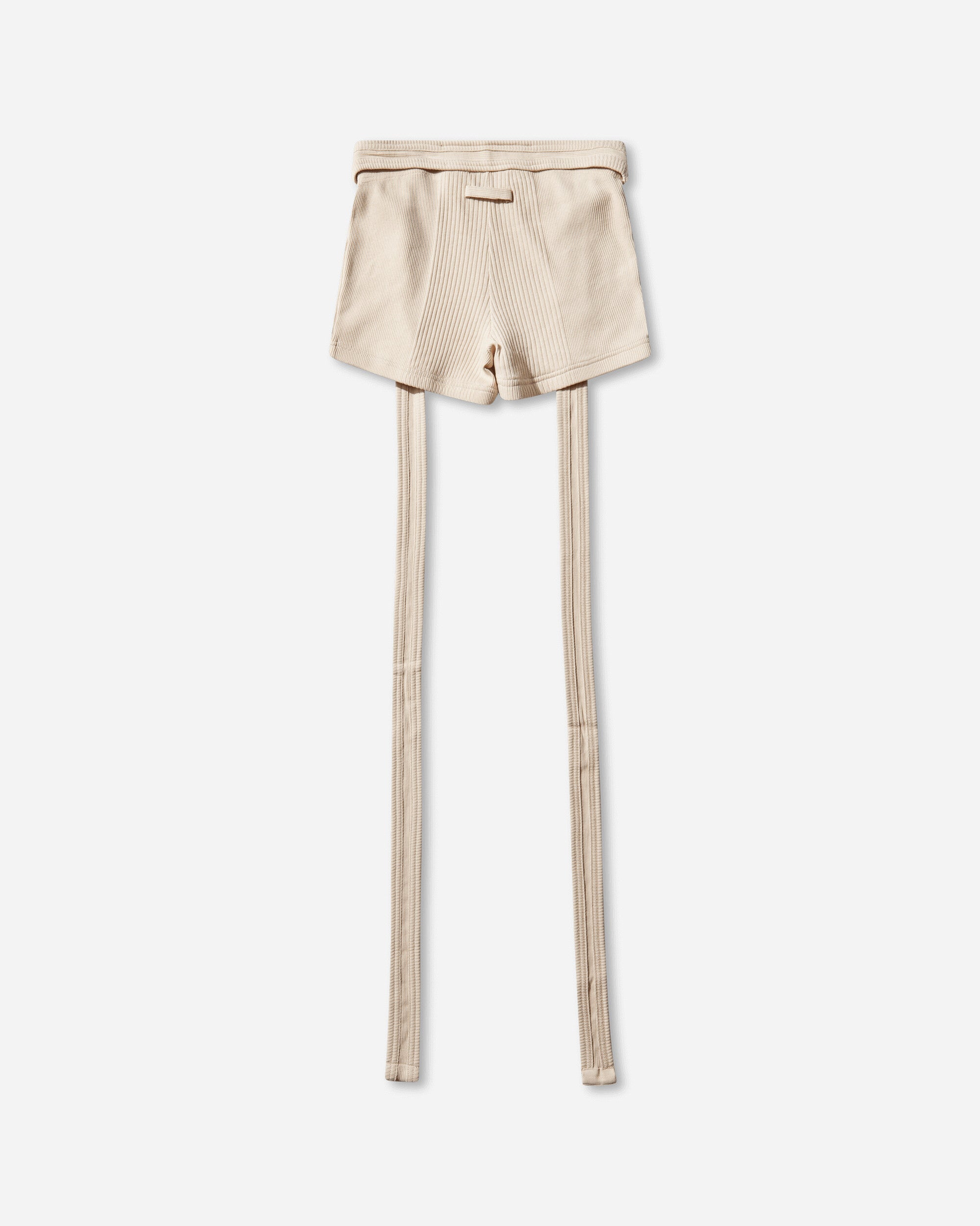 Jean Paul Gaultier Wmns Cotton Ribbed Short With "Gaultier" Patch And Overall Buckles Nude Shorts Short 26-01-W-TR059-J014 63