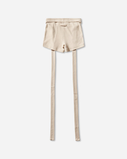 Jean Paul Gaultier Wmns Cotton Ribbed Short With "Gaultier" Patch And Overall Buckles Nude Shorts Short 26-01-W-TR059-J014 63