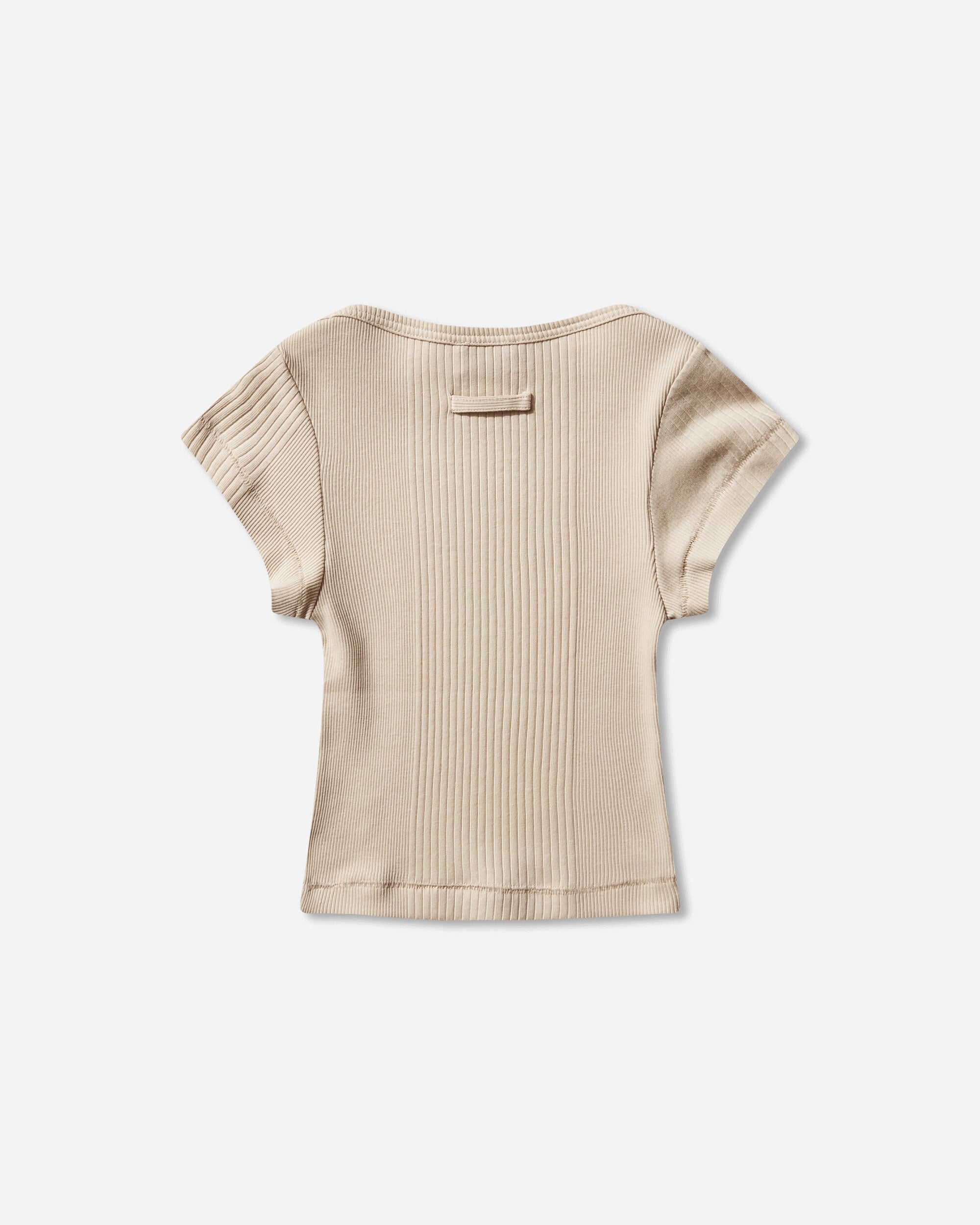 Jean Paul Gaultier Wmns Cotton Ribbed Cropped Baby Tee With "Gaultier" Patch Nude T-Shirts Shortsleeve 26-01-W-TO429-J014 63