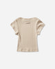Jean Paul Gaultier Wmns Cotton Ribbed Cropped Baby Tee With "Gaultier" Patch Nude T-Shirts Shortsleeve 26-01-W-TO429-J014 63