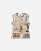Jean Paul Gaultier Wmns Cotton Ribbed Tank Top Printed "Journal" Ecru/Lightgrey/Red T-Shirts Shortsleeve 26-01-W-TO401-J026P 030830
