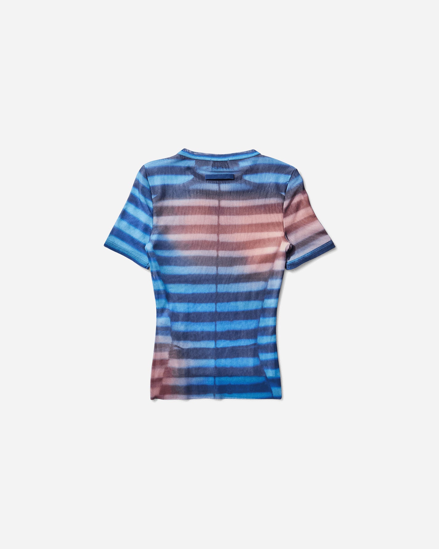 Jean Paul Gaultier Wmns Mesh Baby Tee Printed Air Light Blue/BluePeach T-Shirts Shortsleeve 2503WTO318M005 P565034