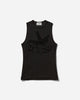 Jean Paul Gaultier Wmns Light Viscose Jersey Tank Top With Velvet Flock "Tattoo" Black T-Shirts Top 25-34-F-DB055I-J082 00