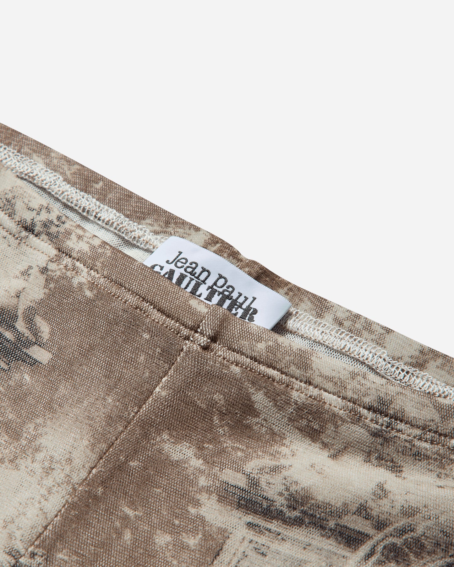 Jean Paul Gaultier Wmns Mesh Trouser Printed Medaillon Light Beige/Taupe Pants Trousers 2503WTR016M006 P6965