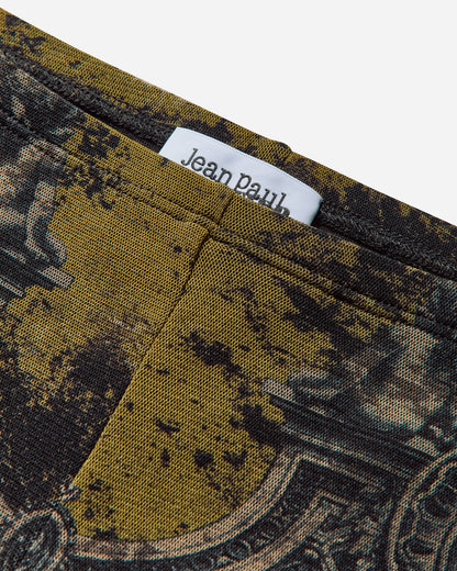 Jean Paul Gaultier Wmns Mesh Trouser Printed Medaillon Black/Khaki/Orange Pants Trousers 2503WTR016M006 P004115