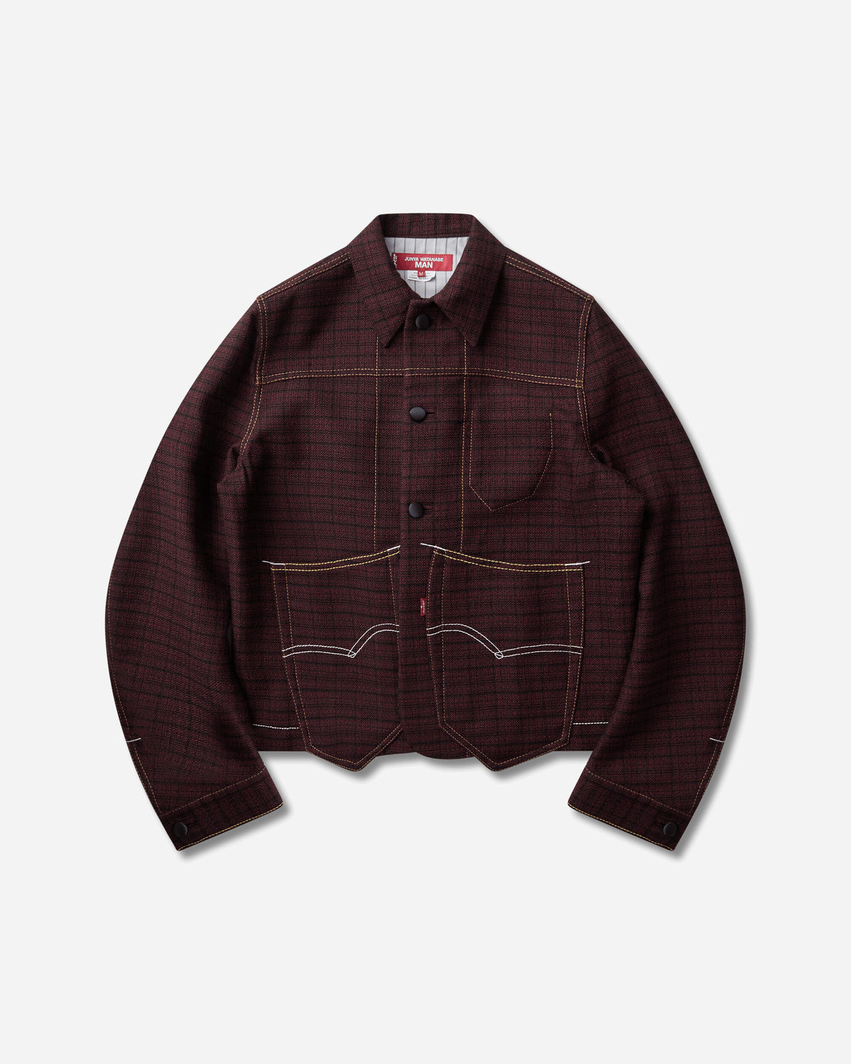Junya Watanabe MAN Men'S Jacket Burgundy/Black Coats and Jackets Jackets WR-J204-W26 1
