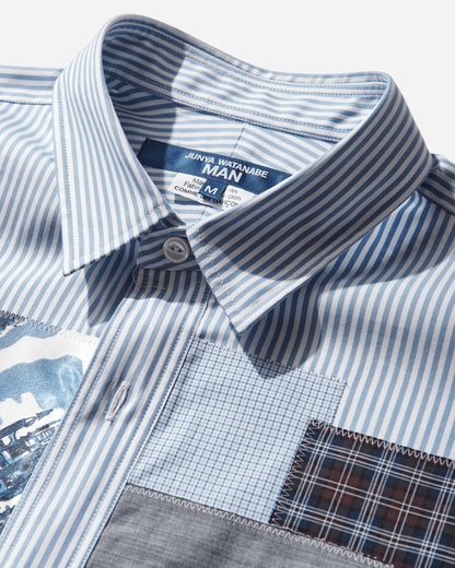 Junya Watanabe MAN Men'S Shirt Wht/Sax X Mix Shirts Longsleeve Shirt WQ-B036-S26 1