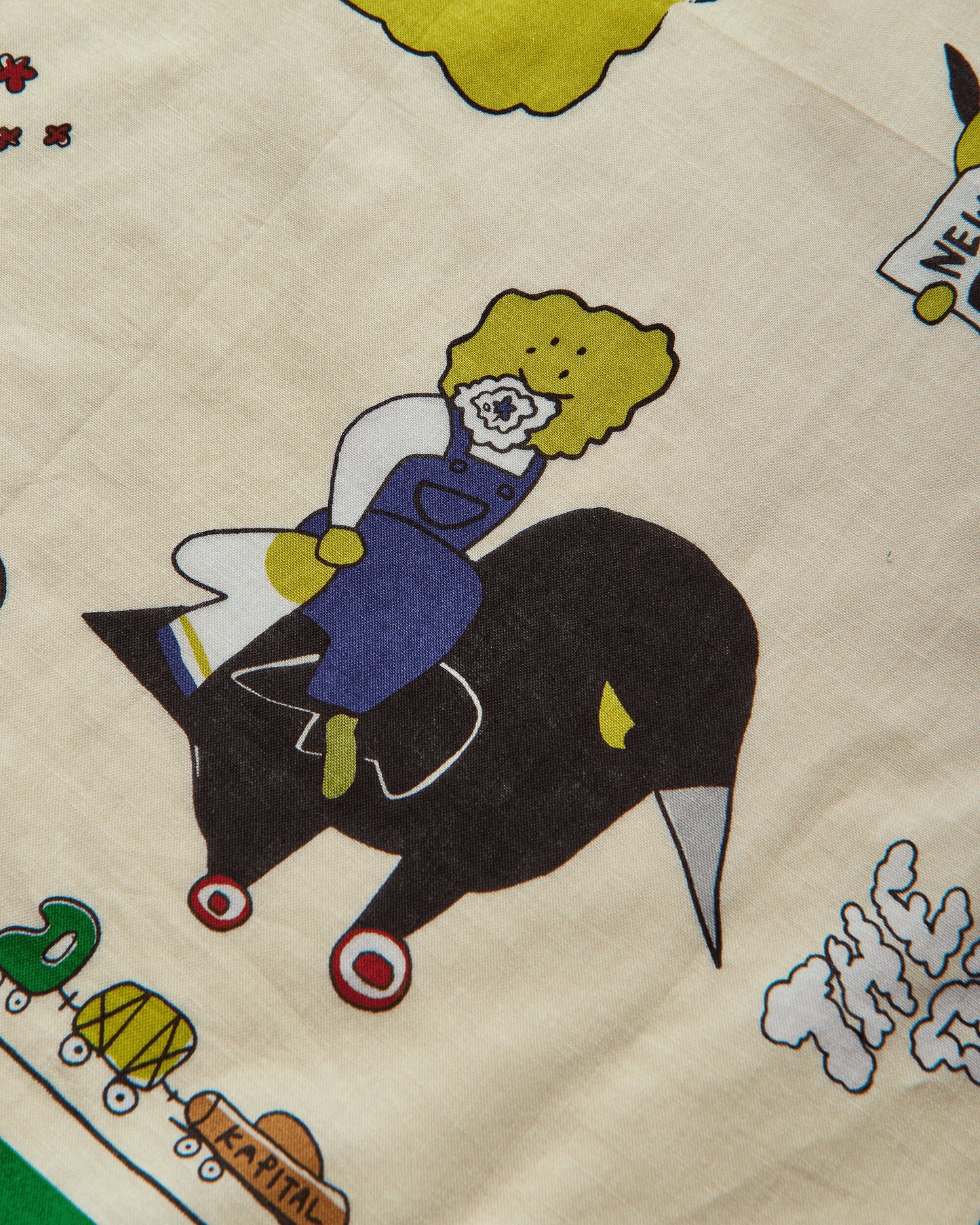 KAPITAL Color Bandanna Peckish Rainbowy Park Green Gloves and Scarves Bandanas K2504BA530 GREEN