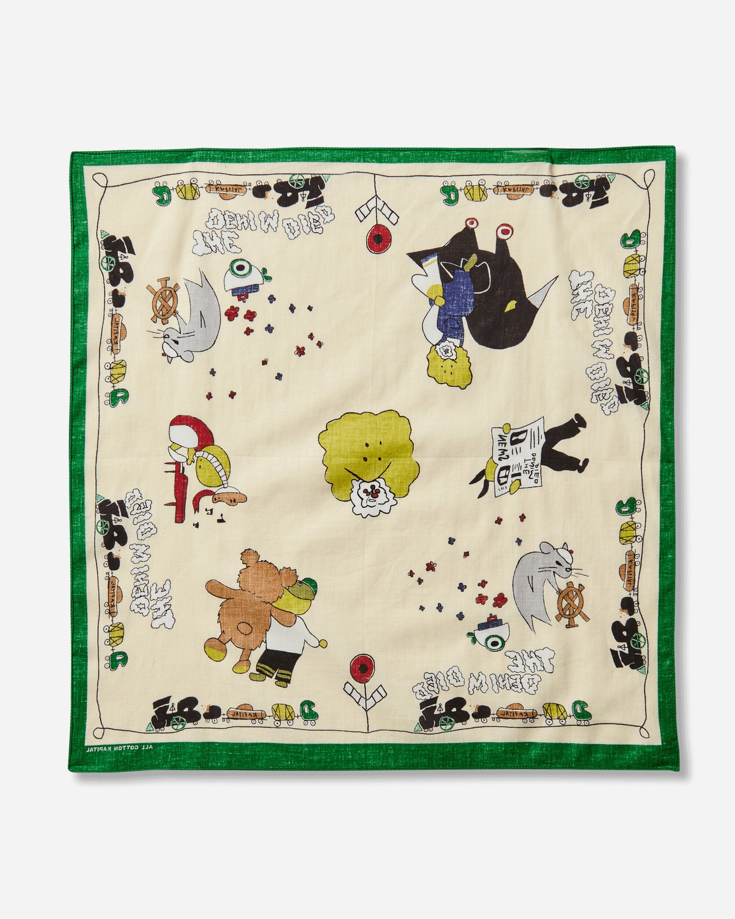 KAPITAL Color Bandanna Peckish Rainbowy Park Green Gloves and Scarves Bandanas K2504BA530 GREEN