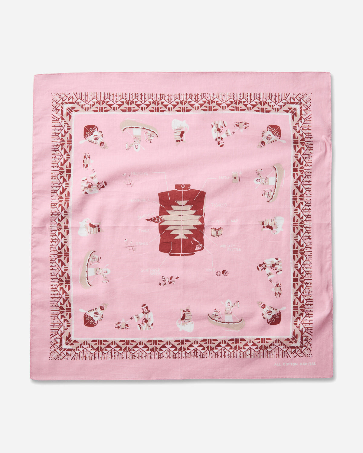 KAPITAL Color Bandanna Zepher Vest Life Pink Gloves and Scarves Bandanas K2511BA565 PINK