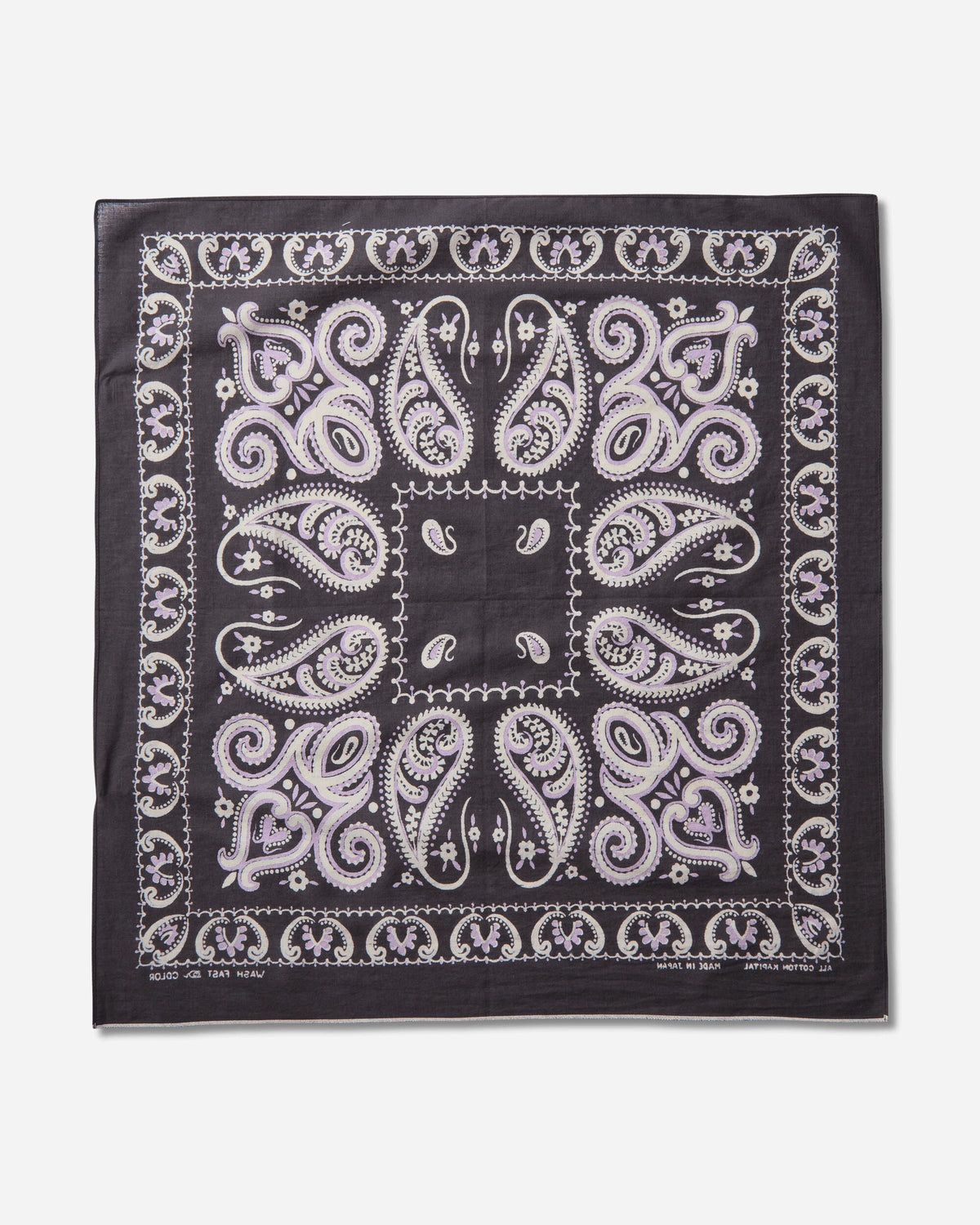 KAPITAL Fastcolor Selvedge Bandana Sambo Paisley Black Gloves and Scarves Bandanas K2508BA501 BLACK