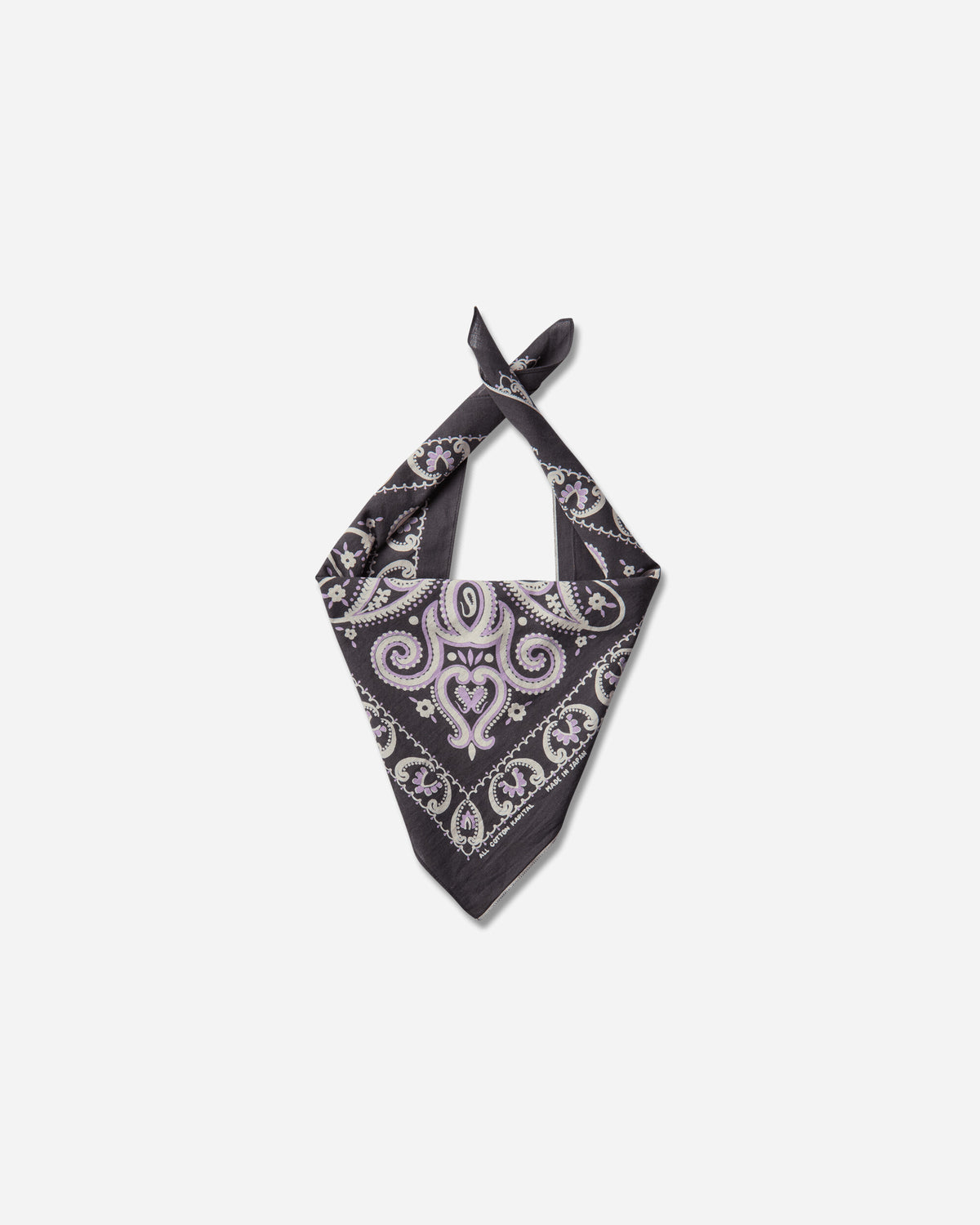 KAPITAL Fastcolor Selvedge Bandana Sambo Paisley Black Gloves and Scarves Bandanas K2508BA501 BLACK