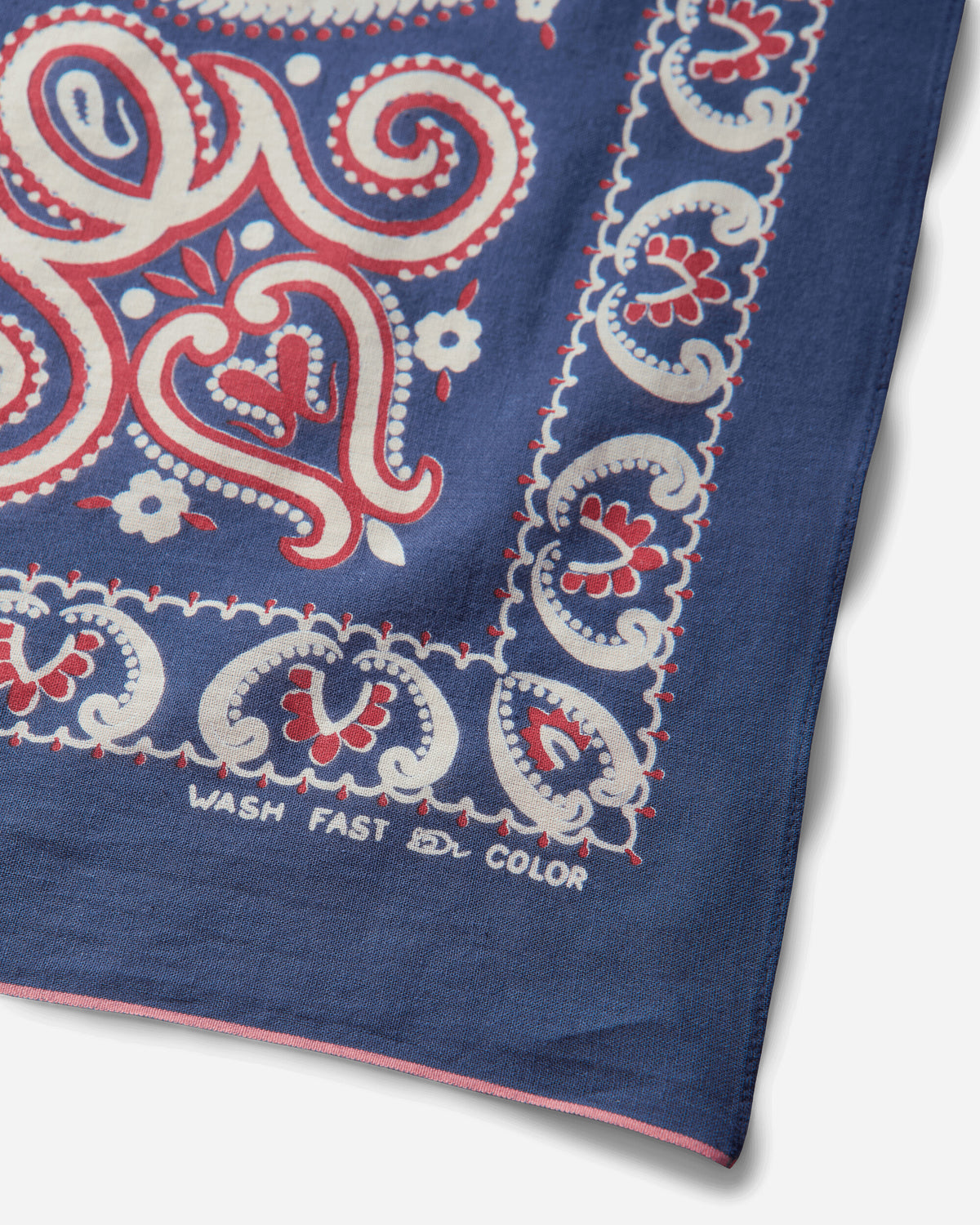 KAPITAL Fastcolor Selvedge Bandana Sambo Paisley Navy Gloves and Scarves Bandanas K2508BA501 NAVY