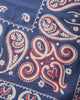 KAPITAL Fastcolor Selvedge Bandana Sambo Paisley Navy Gloves and Scarves Bandanas K2508BA501 NAVY