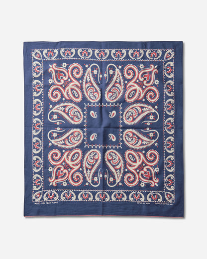 KAPITAL Fastcolor Selvedge Bandana Sambo Paisley Navy Gloves and Scarves Bandanas K2508BA501 NAVY
